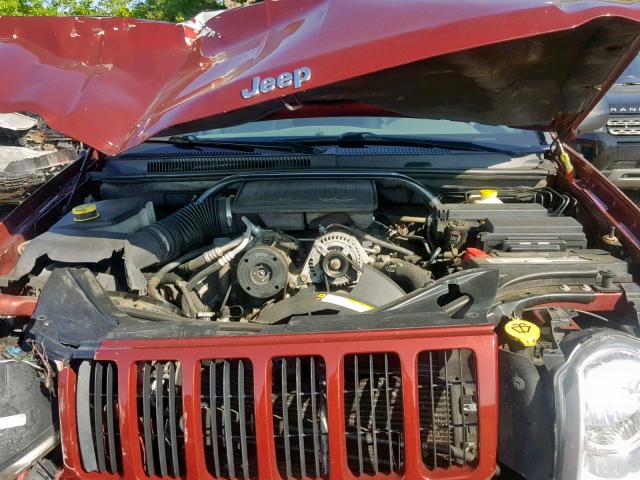 1J8GR48K87C687277 - 2007 JEEP GRAND CHER BURGUNDY photo 7