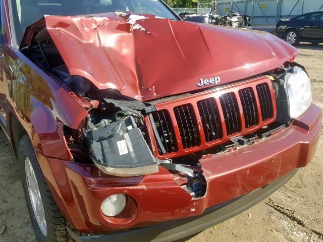 1J8GR48K87C687277 - 2007 JEEP GRAND CHER BURGUNDY photo 9