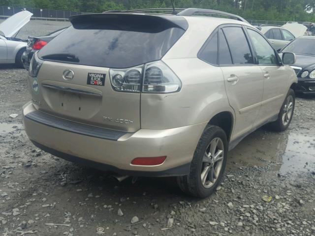 JTJHW31UX60008942 - 2006 LEXUS RX 400 BEIGE photo 4