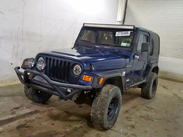 1J4FA29P11P343051 - 2001 JEEP WRANGLER / BLUE photo 2