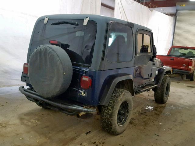 1J4FA29P11P343051 - 2001 JEEP WRANGLER / BLUE photo 4