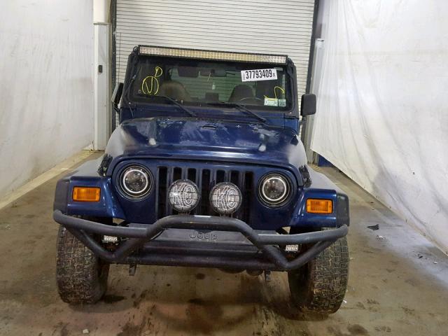 1J4FA29P11P343051 - 2001 JEEP WRANGLER / BLUE photo 9