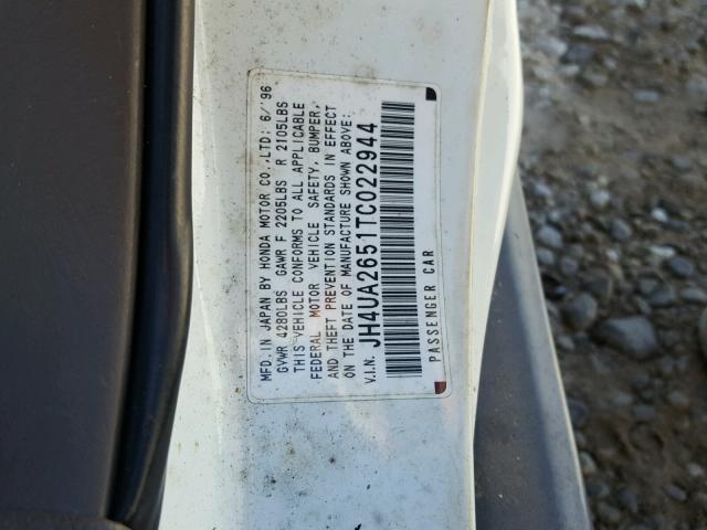 JH4UA2651TC022944 - 1996 ACURA 2.5TL WHITE photo 10