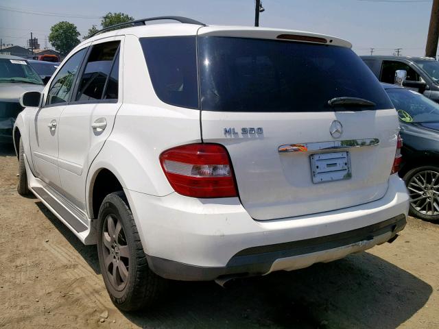 4JGBB86E06A088101 - 2006 MERCEDES-BENZ ML 350 WHITE photo 3