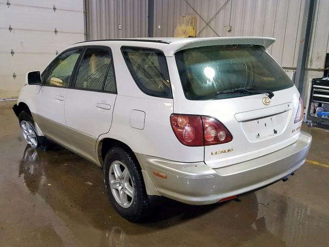 JT6HF10U5X0061291 - 1999 LEXUS RX 300 WHITE photo 3