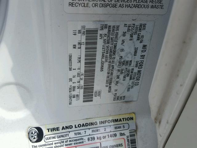 5LMFU27546LJ20685 - 2006 LINCOLN NAVIGATOR 白色 照片 10