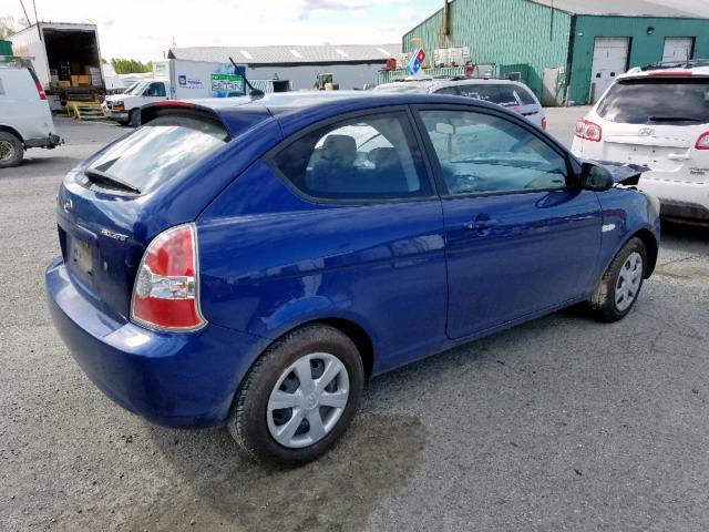 KMHCN35C27U007436 - 2007 HYUNDAI ACCENT BAS BLUE photo 4