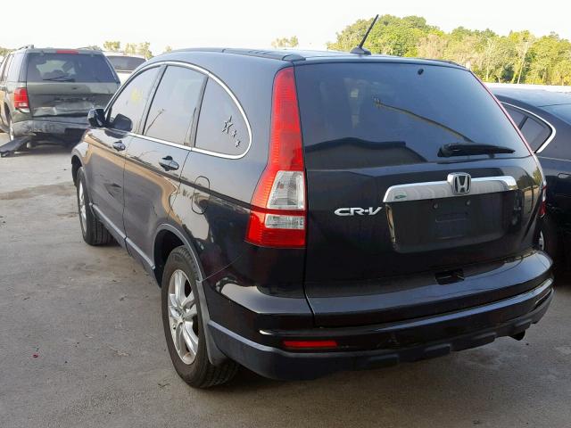 5J6RE3H70AL016785 - 2010 HONDA CR-V EXL BLACK photo 3