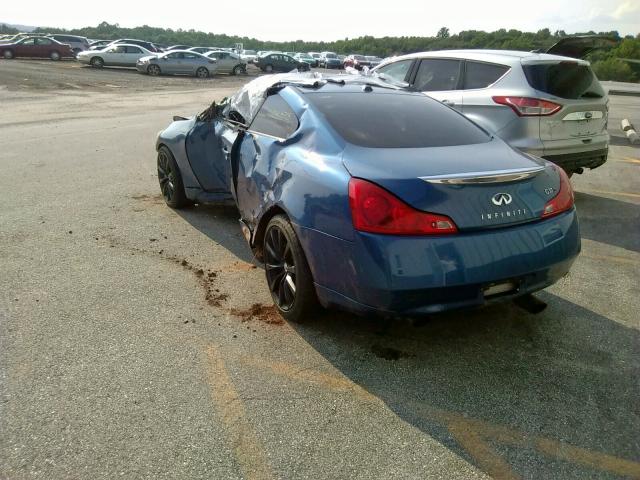 JNKCV64E68M127779 - 2008 INFINITI G37 BASE BLUE photo 3