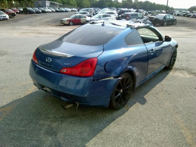 JNKCV64E68M127779 - 2008 INFINITI G37 BASE BLUE photo 4