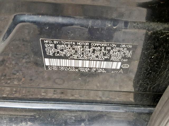 JTHBJ46G572048463 - 2007 LEXUS ES 350 CHARCOAL photo 10