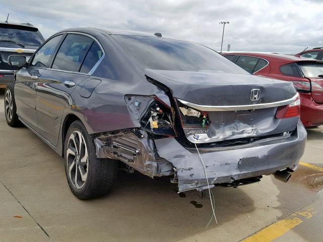 1HGCR2F91HA168127 - 2017 HONDA ACCORD EXL GRAY photo 3