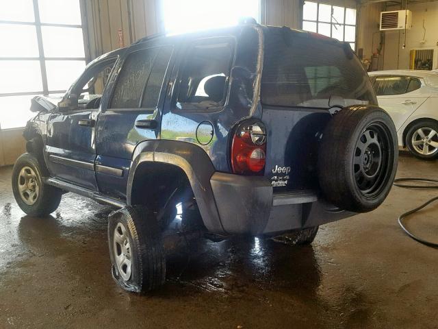 1J4GL48K66W184797 - 2006 JEEP LIBERTY SP BLUE photo 3