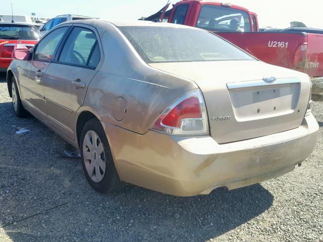 3FAHP06Z27R265877 - 2007 FORD FUSION S GOLD photo 3