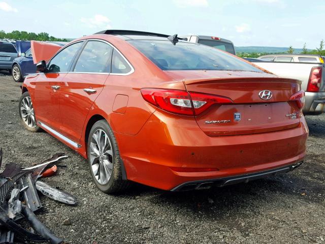 5NPE34AB4FH139662 - 2015 HYUNDAI SONATA SPO ORANGE photo 3