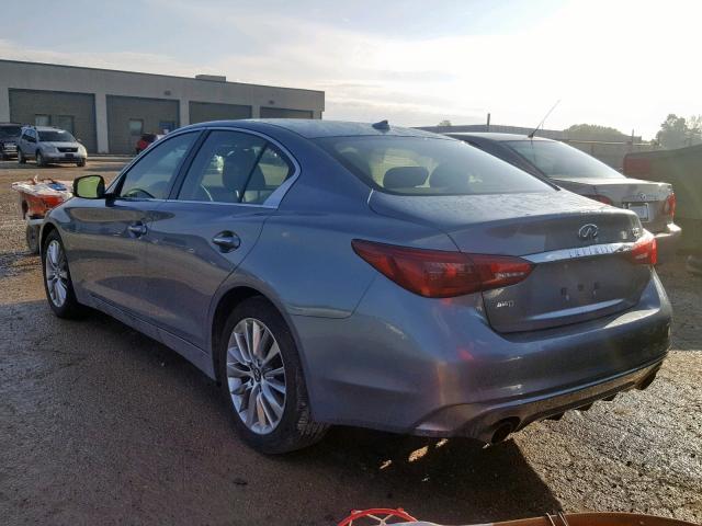 JN1EV7AR1JM443879 - 2018 INFINITI Q50 LUXE BLUE photo 3