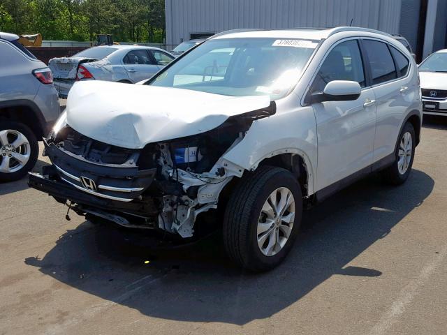 5J6RM4H71DL072800 - 2013 HONDA CR-V EXL WHITE photo 2