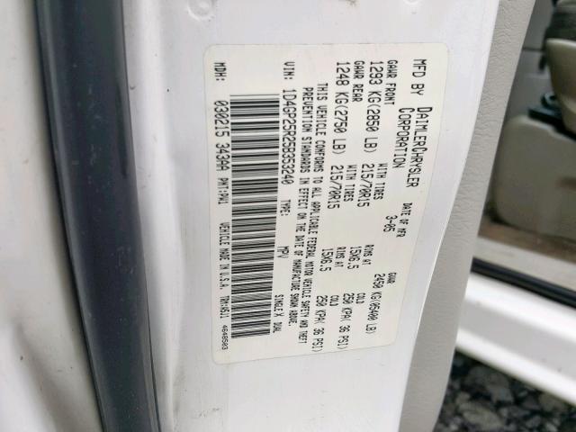 1D4GP25R25B353240 - 2005 DODGE CARAVAN SE WHITE photo 10