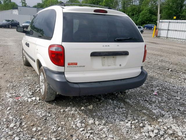 1D4GP25R25B353240 - 2005 DODGE CARAVAN SE WHITE photo 3