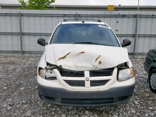 1D4GP25R25B353240 - 2005 DODGE CARAVAN SE WHITE photo 9