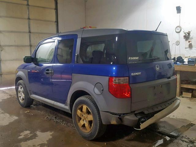 5J6YH286X5L019977 - 2005 HONDA ELEMENT EX BLUE photo 3