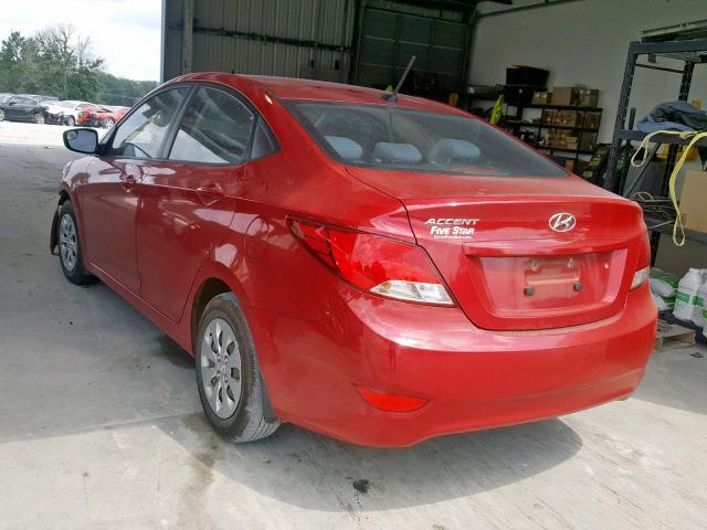 KMHCT4AE6GU992066 - 2016 HYUNDAI ACCENT SE RED photo 3