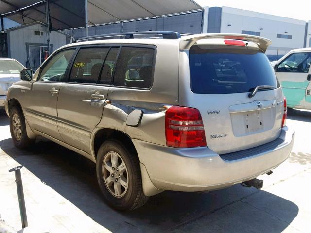 JTEHF21A020083853 - 2002 TOYOTA HIGHLANDER TAN photo 3