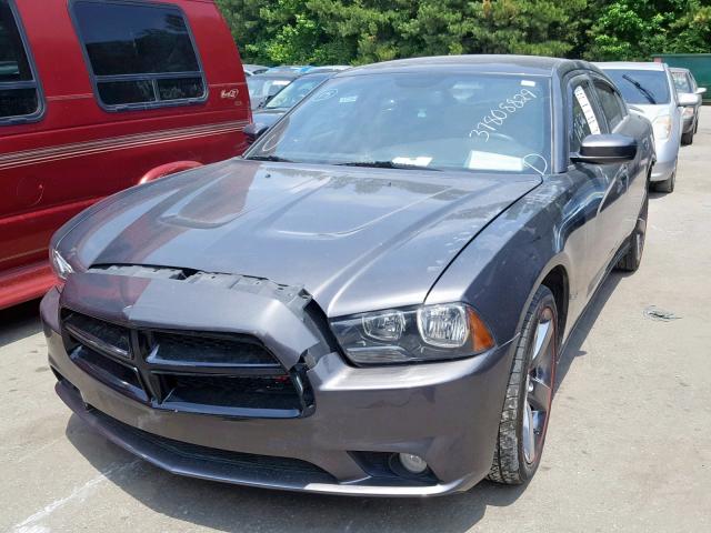 2C3CDXHG1EH189440 - 2014 DODGE CHARGER SX GRAY photo 2