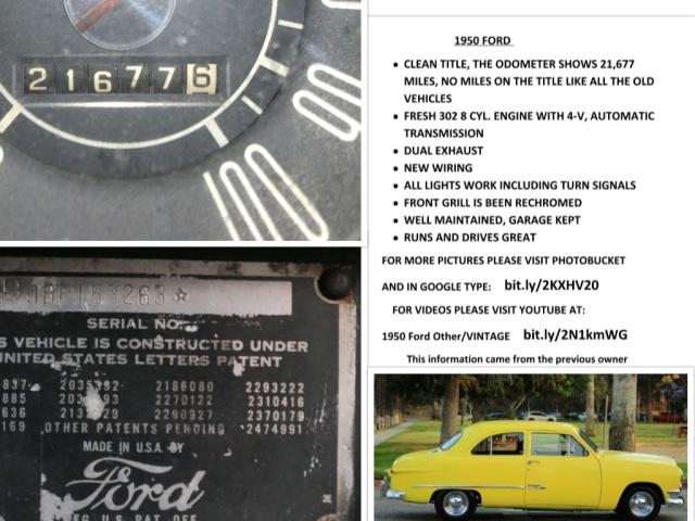 B0BF153263 - 1950 FORD SEDAN YELLOW photo 10