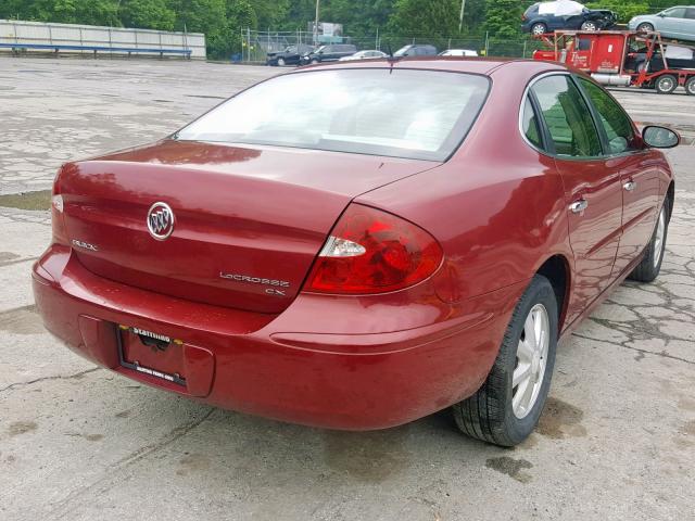 2G4WC582X61132261 - 2006 BUICK LACROSSE C MAROON photo 4