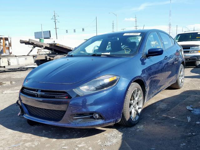 1C3CDFBBXFD123376 - 2015 DODGE DART SXT BLUE photo 2