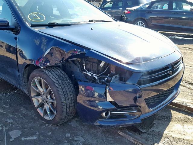 1C3CDFBBXFD123376 - 2015 DODGE DART SXT BLUE photo 9