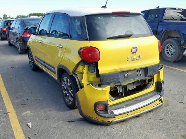 ZFBCFADH9FZ032650 - 2015 FIAT 500L TREKK YELLOW photo 3