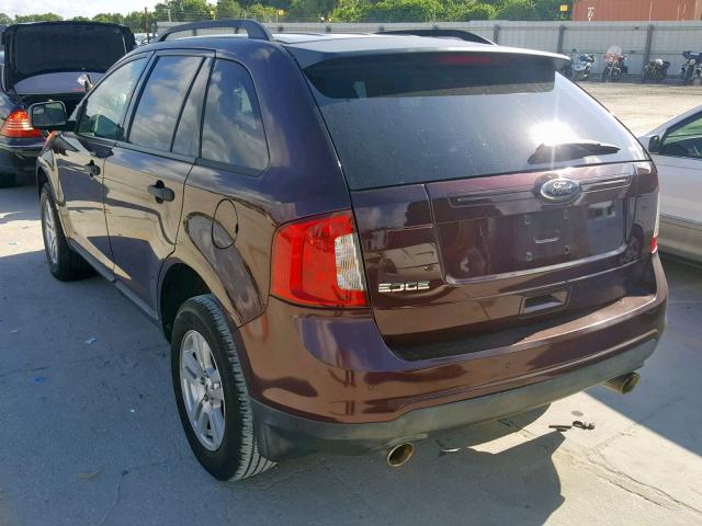 2FMDK3GC4BBA59224 - 2011 FORD EDGE SE BURGUNDY photo 3