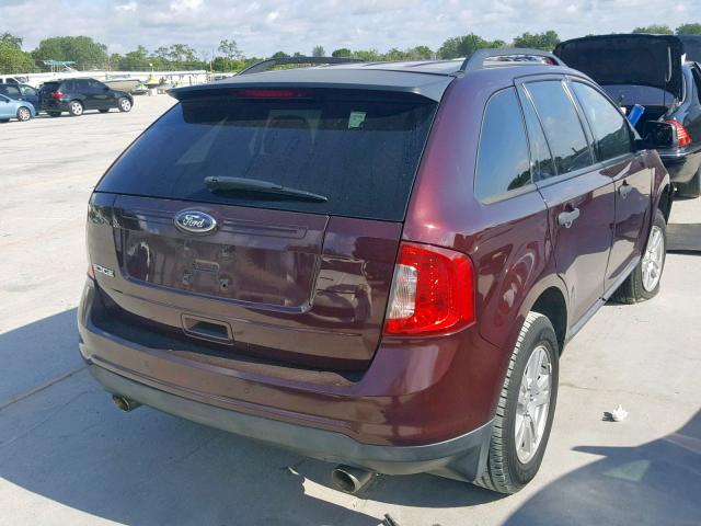 2FMDK3GC4BBA59224 - 2011 FORD EDGE SE BURGUNDY photo 4