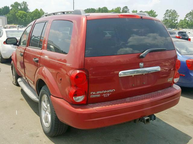 1D4HD58286F182811 - 2006 DODGE DURANGO LI RED photo 3