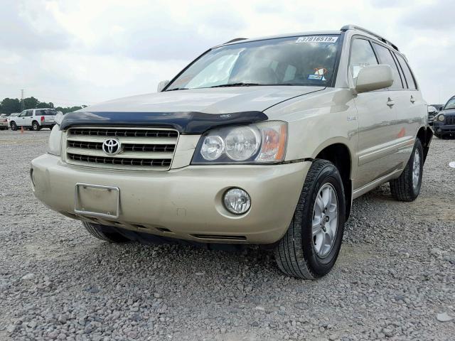 JTEGF21A830075481 - 2003 TOYOTA HIGHLANDER GOLD photo 2