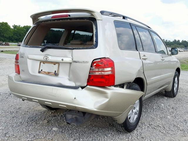 JTEGF21A830075481 - 2003 TOYOTA HIGHLANDER GOLD photo 4