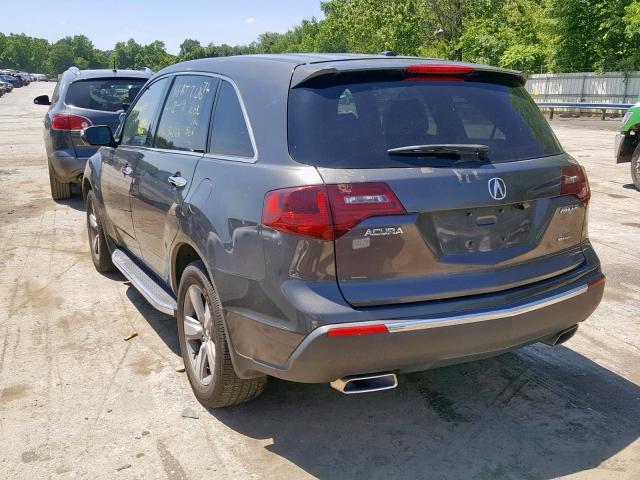 2HNYD2H29CH537629 - 2012 ACURA MDX GRAY photo 3