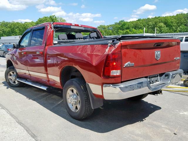 3D7UT2CL5AG189676 - 2010 DODGE RAM 2500 RED photo 3