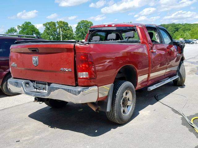 3D7UT2CL5AG189676 - 2010 DODGE RAM 2500 RED photo 4