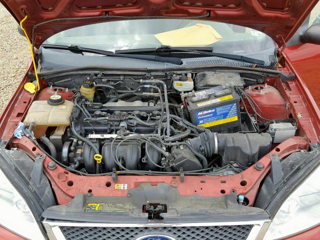 1FAFP34N15W301058 - 2005 FORD FOCUS ZX4 RED photo 7