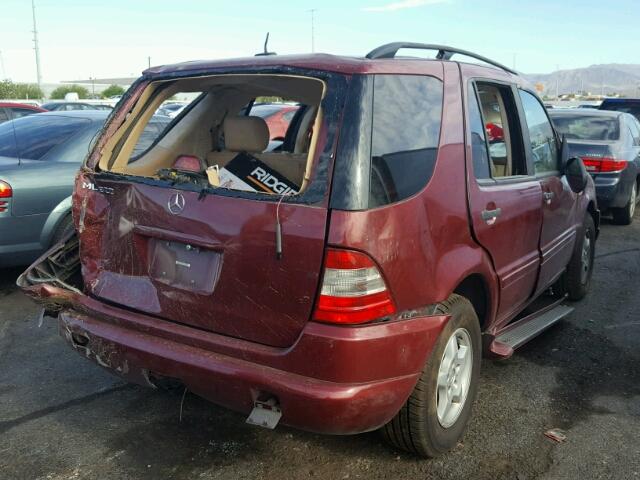 4JGAB54E01A240352 - 2001 MERCEDES-BENZ ML 320 RED photo 4