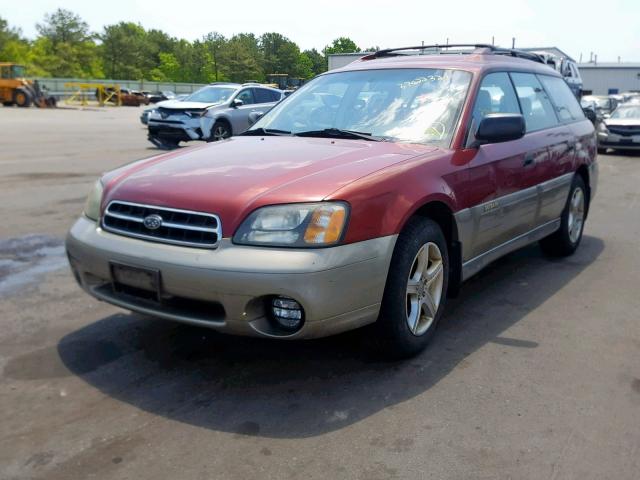 4S3BH665727653877 - 2002 SUBARU LEGACY OUT BURGUNDY photo 2