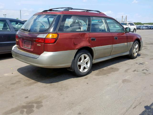 4S3BH665727653877 - 2002 SUBARU LEGACY OUT BURGUNDY photo 4