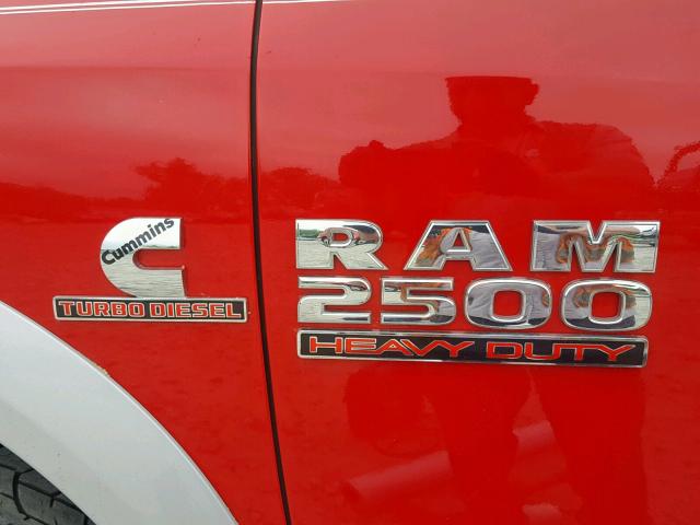 3C6UR5FL5EG144885 - 2014 RAM 2500 LARAM RED photo 9