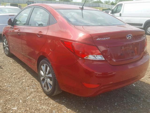 KMHCT4AE6HU356300 - 2017 HYUNDAI ACCENT SE RED photo 3