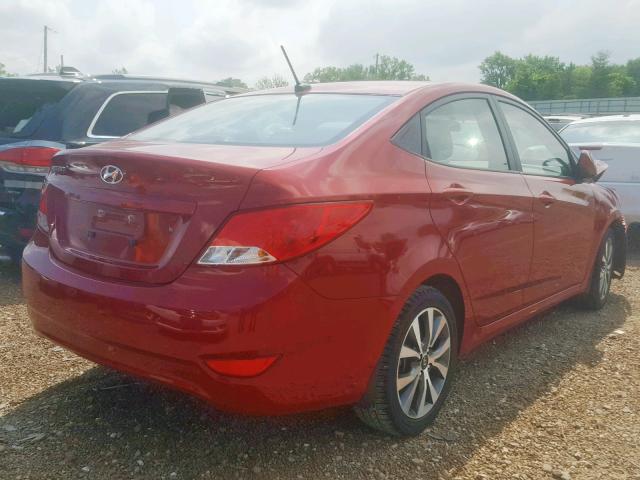 KMHCT4AE6HU356300 - 2017 HYUNDAI ACCENT SE RED photo 4