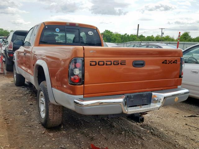 1B7GG22X4YS641006 - 2000 DODGE DAKOTA ORANGE photo 3