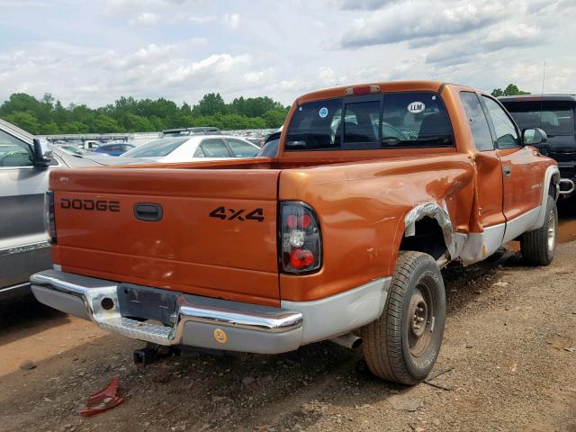 1B7GG22X4YS641006 - 2000 DODGE DAKOTA ORANGE photo 4